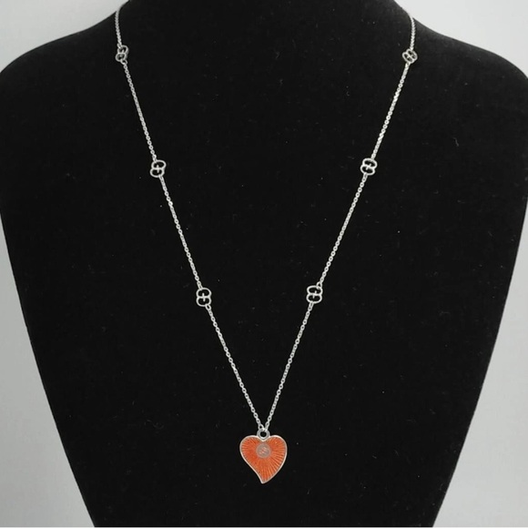 Gucci 925 Silver Heart Pendant Necklace - Picture 8 of 11